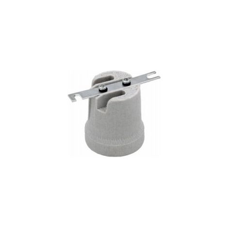 Portalampada E27 Ceramica+ Staffa (Lampo Cod. A7010/90C)