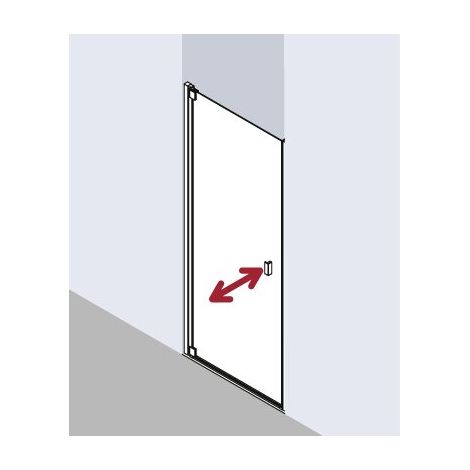 Kermi Porte battante RAYA 1WR 0980x 2000 BV: 948-988 SIHG verre trempé transparent (1/5)