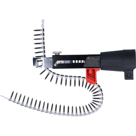 Cloueuse adaptateur perceuse électrique réglable, tête de clouage avec 50 clous en chaîne, accessoire pour visseuse, fixation rapide, usage bricolage. (1/5)