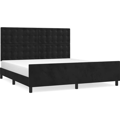 Maison Exclusive - Giroletto con Testiera Nero 180x200 cm in Velluto (1/5)