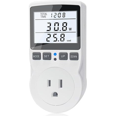 Wattmètre modèle 2025, compteur d'énergie avec prise, compteur de consommation électrique, compteur d'énergie rétroéclairé, kilowattmètre, voltmètre-AquaForge (1/5)