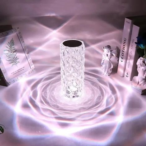 Lampe de table - Lampe diamant LED - 16 couleurs - Rechargeable USB - Commande tactile et télécommande (1/4)