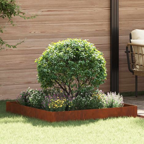 Teenpull – Raseneinfassung 100 x 100 x 20 cm Stahl Rostig (1/5)