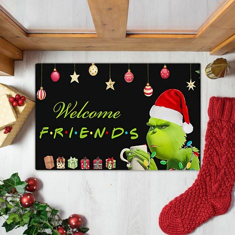 Tapis De Seuil De Noël - 40 X 60 Cm - Polyester - Antidérapant - Lavable À La Main - Pour Entrée Extérieure Ou Intérieure (1/4)