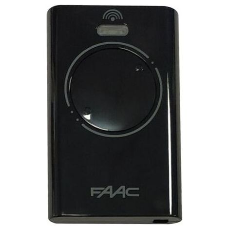 FAAC XT2 433 SLH Noire - Télécommande à 2 canaux - Codage Rolling Code SLH sécurisé - Compatible motorisation FAAC - Référence 7870071 (1/3)