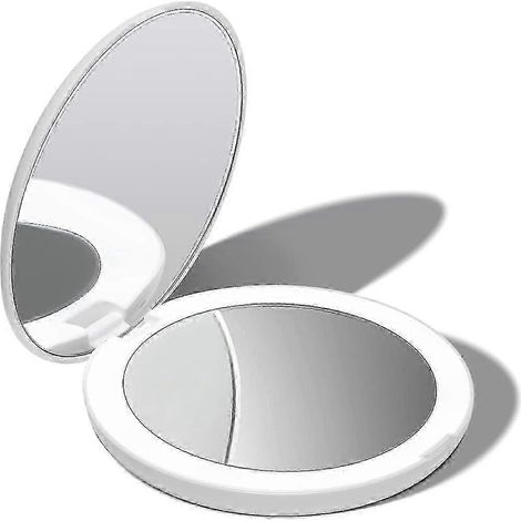 Miroir de maquillage de voyage Fancii avec éclairage LED, grossissement 1x/10x - Lumière du jour LED, compact, portable, miroir pliable illuminé (1/5)