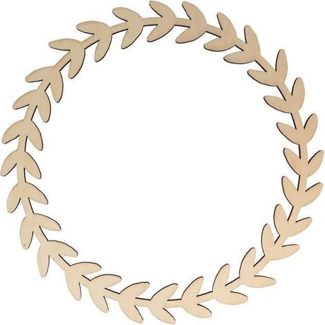 Couronne de feuilles en bois - Artemio - 34 x 0.5 cm - Décorative - Personnalisable - Mixte (1/4)