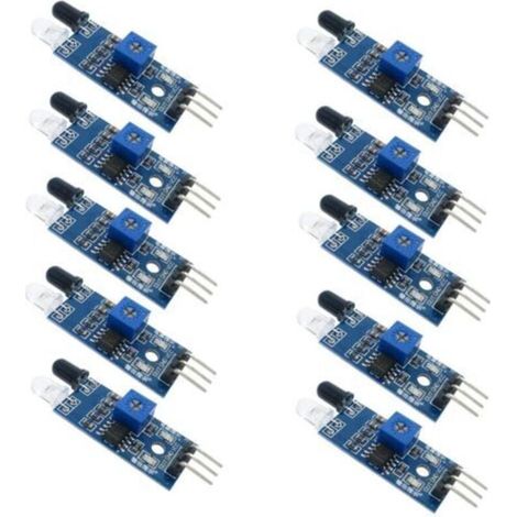 10pcs module de capteur d'évitement d'obstacle infrarouge infrarouge pour robot de voiture intelligent arduino photoélectrique réfléchissant à 3 fils pour robot de voiture intelligent arduino (1/4)