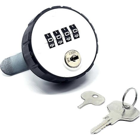 Cadenas rond à combinaison à came pour armoire, 4 chiffres, réinitialisable, avec clés, code, pour tiroir ou porte, antivol, 20 mm (1/5)