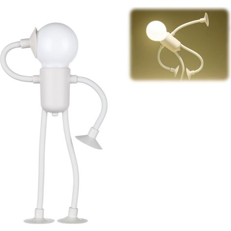 Veilleuse décorative pliable à ventouse, forme changeante, motif sportif amusant, décoration de décompression (blanc) (1/4)