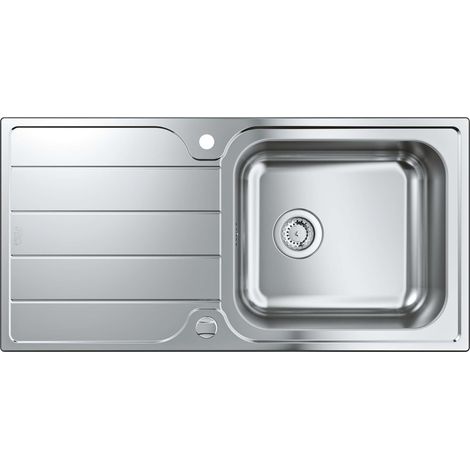 Évier 1 bac inox AISI 304 1000x500 mm – Garniture de vidage automatique – Système GROHE QuickFIX – 31563SD1 (1/10)