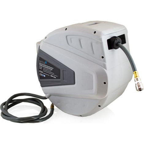 Bituxx® 30m Druckluft Schlauchtrommel automatik Druckluft Schlauchaufroller 1/4" Zoll Anschluss Automatik Schlauchaufroller für Wandmontage (30m / 30 Meter) (1/5)