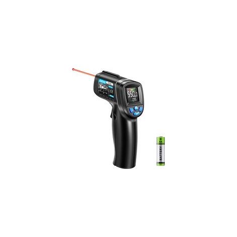Thermomètre infrarouge laser sans contact – Plage -50°C à 550°C – Émissivité réglable – Temps de réponse 0,5s – Pour cuisine, BBQ, industrie (1/5)