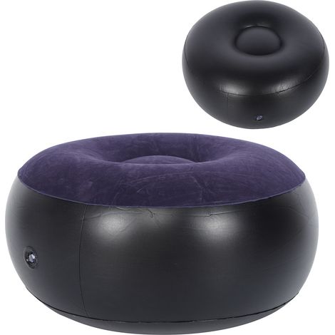 Tabouret gonflable rond violet floqué, tabouret gonflable de voyage portable (1/5)