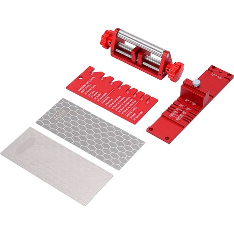 Guide d'affûtage de ciseaux à bois avec support de largeur de 0,1" à 2,8" avec fixation angulaire, pierre à polir double face et jauge pour ciseaux à bois, rabots, outils de cuisine, affûteur et pierr