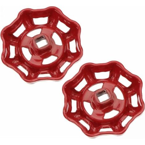 Volant de vanne en fonte rouge 7x7mm – Compatible vannes à boisseau sphérique – Design rétro élégant – Pour robinet de conduite d'eau