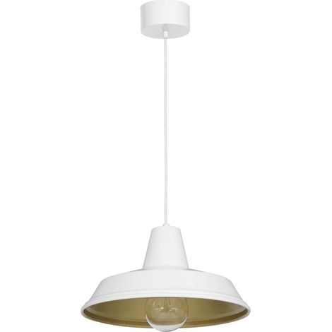Suspension loft blanche intérieur doré Class E27 15W