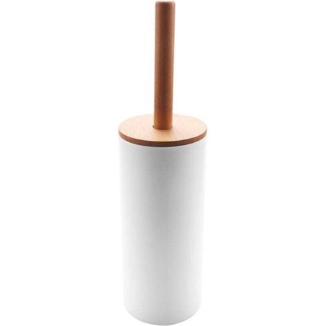 Set di scopino per WC in bambù con base, porta scopino da bagno, accessori per WC -Crezuo