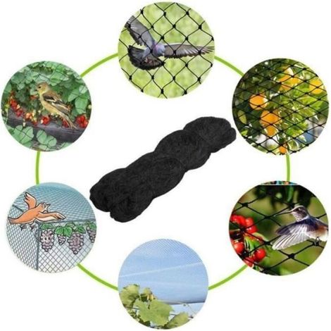 Filet de protection - Anti oiseaux En nylon durable - Verger et étang - 10x10m Noir (1/3)
