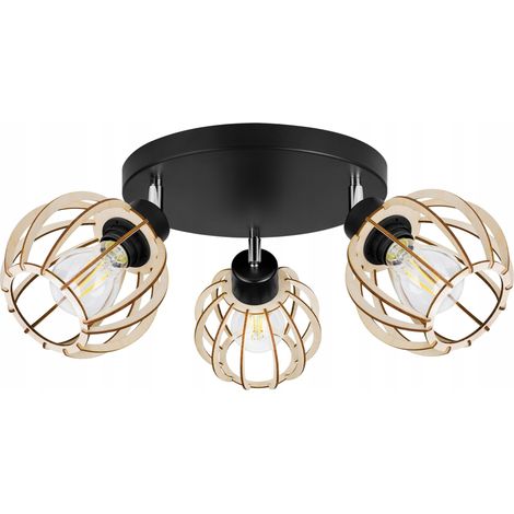 LÁMPARA DE TECHO COLGANTE LED MODERNA DE MADERA
