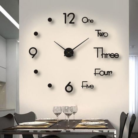 Reloj de pared con luz nocturna sin marco, decorativo, luminoso y silencioso, para sala de estar y dormitorio, color negro, mediano, 90 cm/35,43 pulgadas (1/5)
