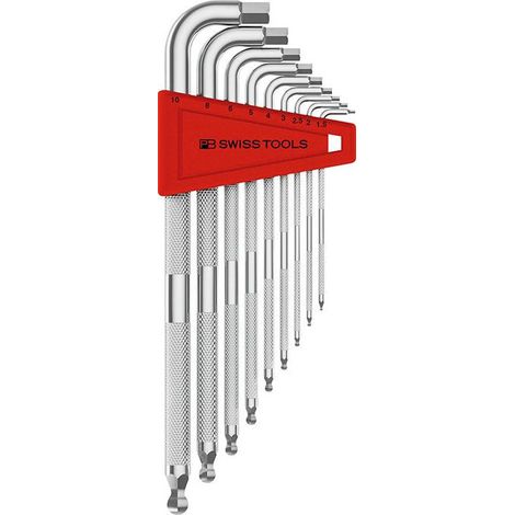 Set chiave a brugola in supporto di plastica 9 unità 15-10 mm SICUREZZA Testa a sfera PB Swiss Tools