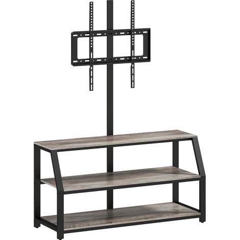 Meuble TV avec support pour téléviseurs jusqu'à 72 pouces, meuble TV avec 2 étagères ouvertes, 110 x 43 x 150 cm, gris (1/5)