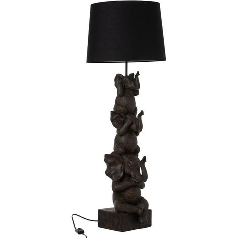 Lampe à Poser Déco "3 Éléphants" 100cm Marron (1/3)