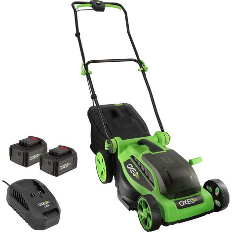 Tondeuse à gazon sans fil batterie 18V - Largeur 38cm Hauteur de coupe 25-65mm - Surface 500m² - 2 Batteries grande capacité 4Ah (1/5)