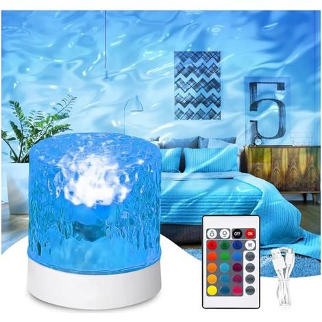 Projecteur Ciel étoilé 16 Couleurs Lampe Océan, Projecteur Vague Ocean Télécommande, Vague Océanique Projecteur Galaxie,Projecteur (1/4)