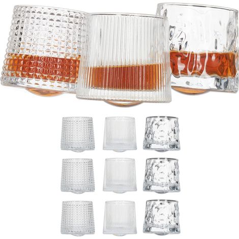 Verres à whisky, set de 12, 3 modèles différents, 150 ml, tumbler, HxD : 7,5 x 8 cm, transparent (1/5)