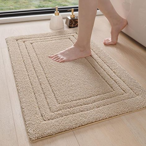 Tapis de bain antidérapant, 40 x 60 cm, en microfibre douce et absorbante, agréable au toucher et lavable en machine. (1/5)
