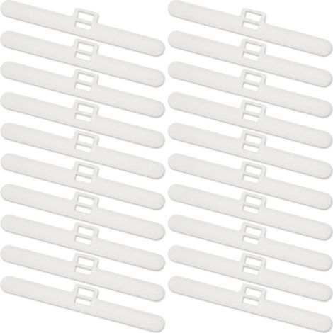 Lot de 20 Lames de Store Vertical Blanc 89 mm / 3,5 po Lamelles de Rechange en Plastique à Double Fente Crochets pour Stores de Fenêtre Salon, Chambre, Bureau (1/5)