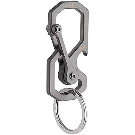 Mousqueton en alliage de titane, porte-clés multifonction à dégagement rapide, avec ouvre-bouteille et clip pour clés de poche, fabriqué en alliage de titane, adapté au camping et à la randonnée. (1/5)