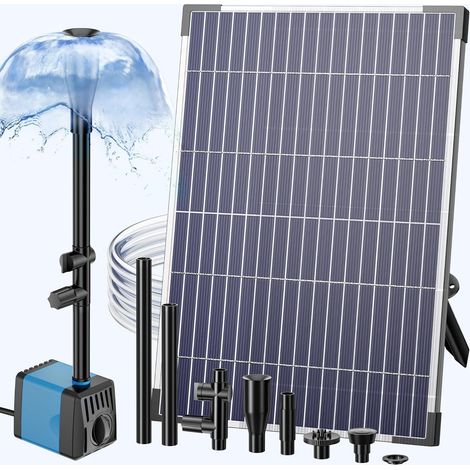 Fontaine à eau solaire Billing 7,5 W avec pompe à eau solaire, pompe solaire pour étang à poissons pour jardin avec tuyau 12 buses, fontaine solaire pour étang, piscine, réservoir de stockage (1/5)