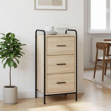 vidaXL Aparador Roble Sonoma 97 x 33 x 81 cm Madera de ingeniería (1/5)