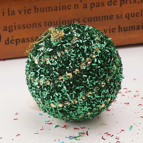 Ensemble de boules de Noël WJHWSX, mini boules incassables en mousse, décorations de Noël vertes (1/4)