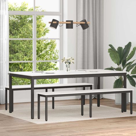 vidaXL Esstisch Weiß 200 x 100 x 75 cm Massives Kiefernholz (1/5)