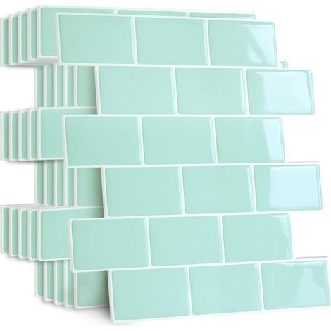 – Confezione da 10 adesivi per piastrelle in PVC 15 x 30 cm – Impermeabili per cucina e bagno – Autoadesivi e facili da applicare