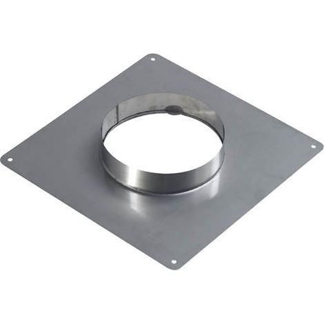 TEN – Plaque d'étanchéité inox 350x350 pour tubage flexible D125mm – Étanchéité optimale – Résistance à la corrosion – Ventilation conforme 5 cm²