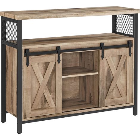 Buffet Cuisine, Meuble de Rangement, avec 2 Portes Coulissantes (1/5)