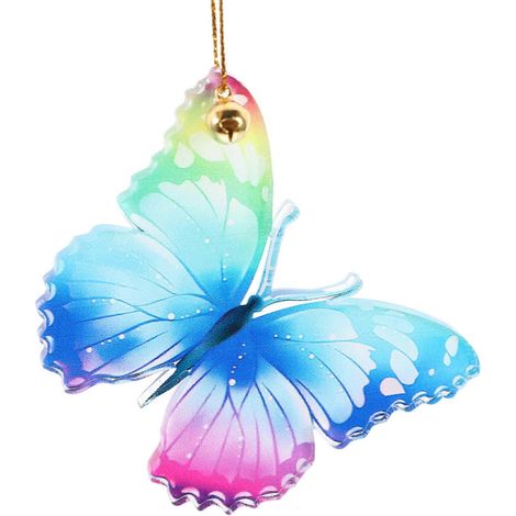 Décoration suspendue pour rétroviseur intérieur, ornement en forme de papillon, décoration de voiture-9X9CM (1/4)