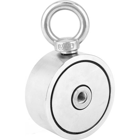 Aimant double face double anneau de récupération super puissant pour pêche, levage et suspension (LNM67-2) (1/5)