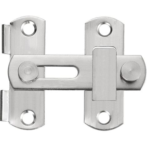 Verrou de porte coulissante d'angle, verrou de porte coulissante à trappe pour jardin, salle de bain, garage, fenêtre, argent