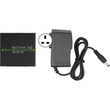 HDMI-Splitter, 1 Eingang, 2 Ausgänge, 4K 30 Hz, Aluminiumlegierung, 100–240 V, mit UK-Stecker