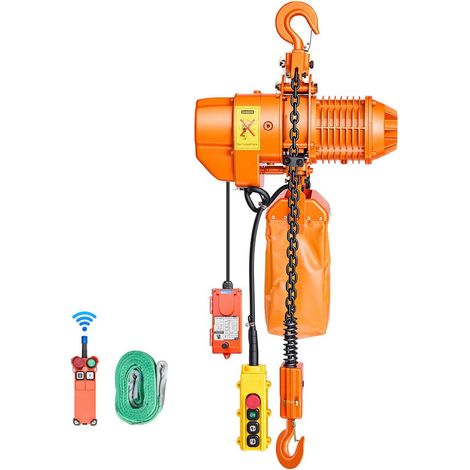 Soulevez jusqu'à 1000 kg avec ce palan à chaîne, commande filaire et sans fil, hauteur de levage 6 m (1/5)