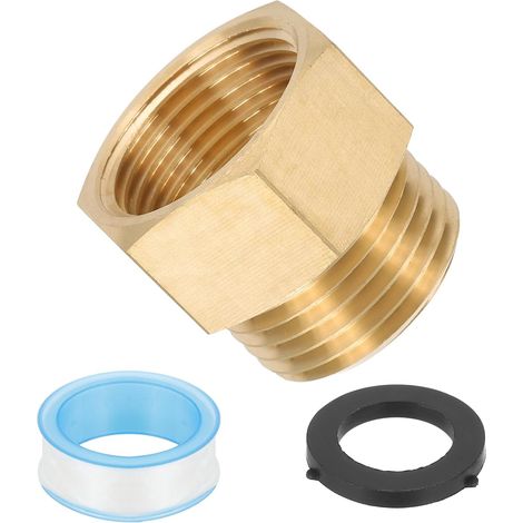Raccord En Laiton 3/4" NPT Femelle x 3/4" GHT Mâle Avec Ruban PTFE (1/5)