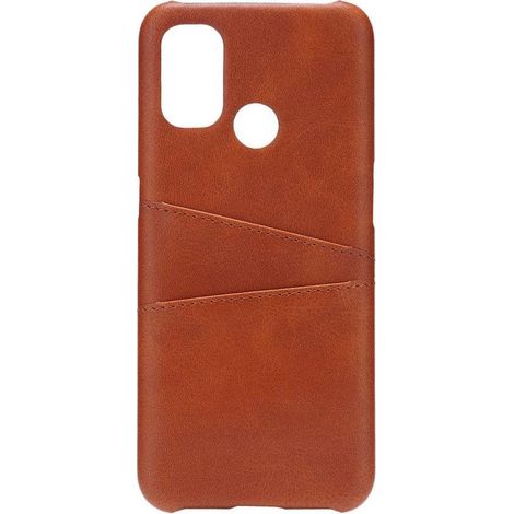 Coque rigide avec porte-cartes pour OnePlus Nord N10 5G - Marron - Étui portefeuille (1/3)