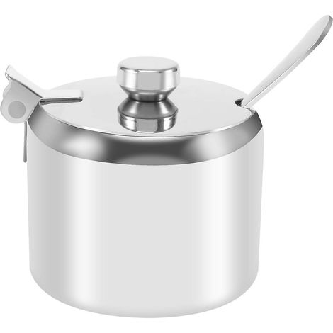 Pot à épices en acier inoxydable avec couvercle et cuillère --- (1/5)