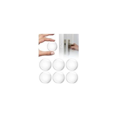 Butée de Poignée de Porte Murale, 6 x Butée de Porte Murale Transparent, Coussin de Protection Murale Ronde, Tampon Porte, Butee de Porte Adhesive, Amortisseur de Porte (1/5)